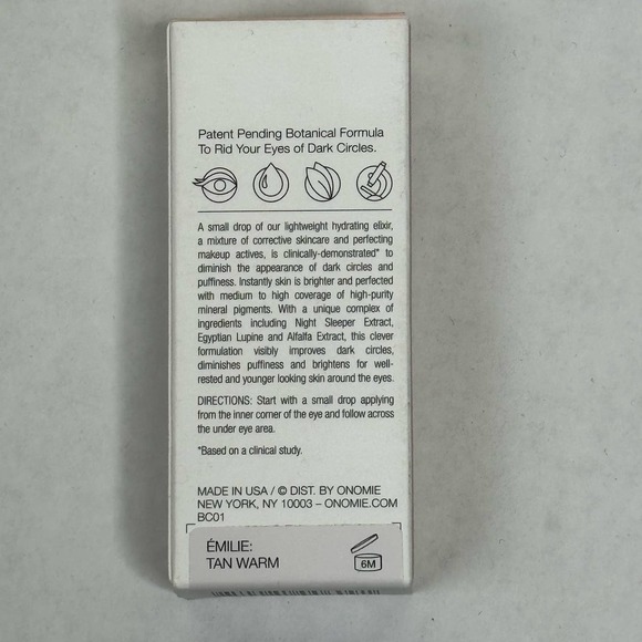 Onomie Bright Concealing Elixir Dark Circle Corrector in Tan Warm 0.35oz/ 10g - Picture 4 of 5